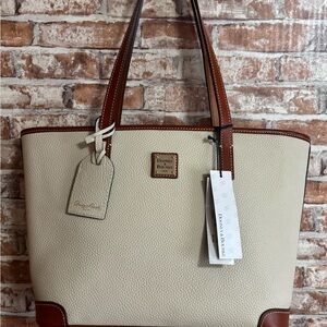 Dooney & Bourke Bone and Brown Leather Tote